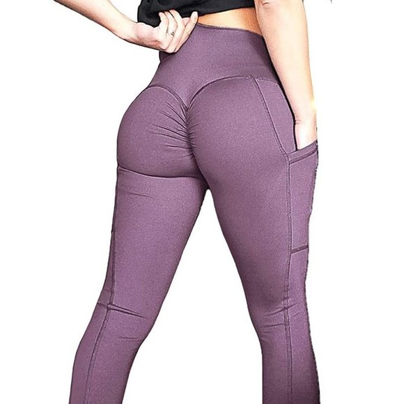 Pants - NWOT purple booty scrunch pocket leggings S